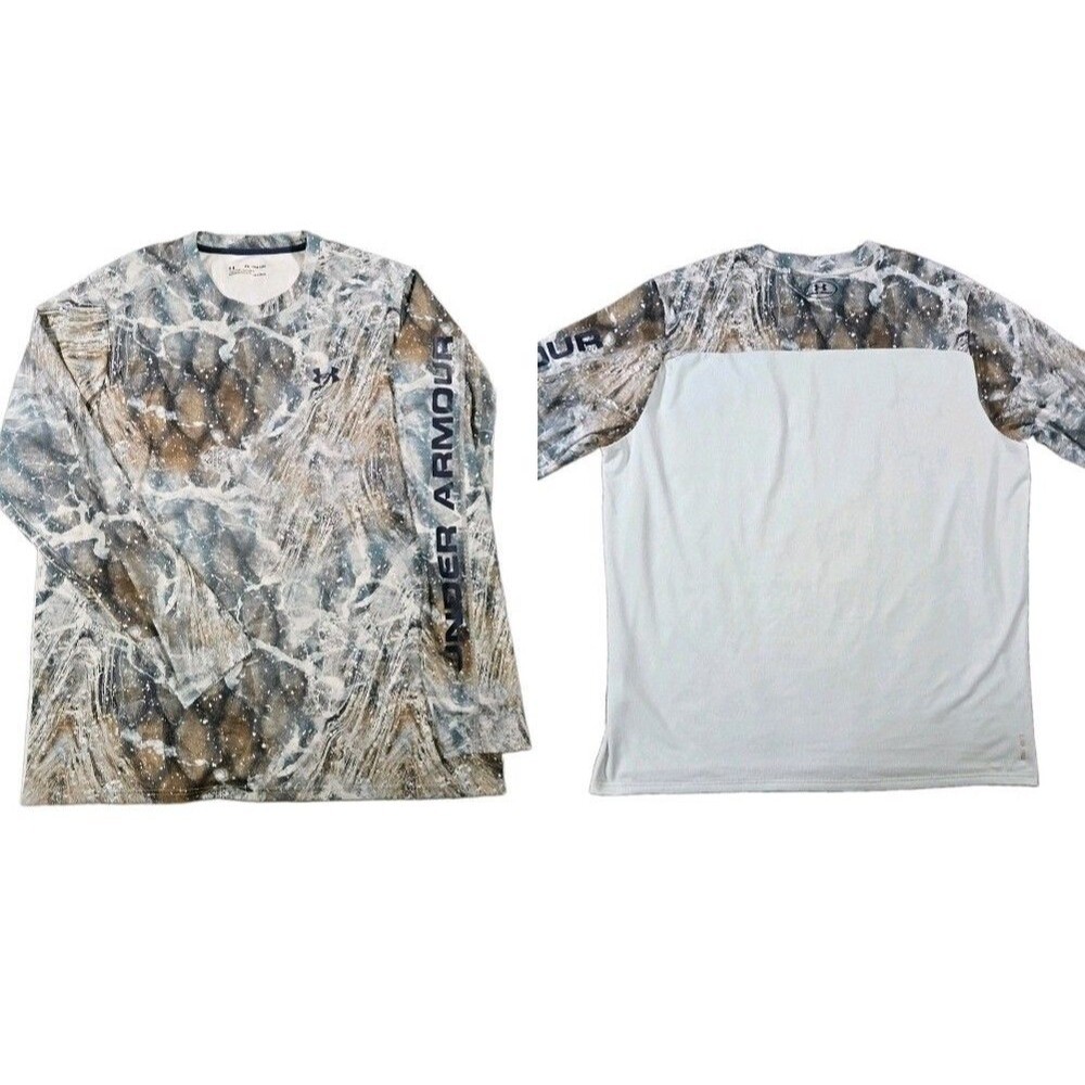 Mens Under Armour Iso Chill Long Sleeve Shirt Shorebreak Camo Realtree Cov3 2XL